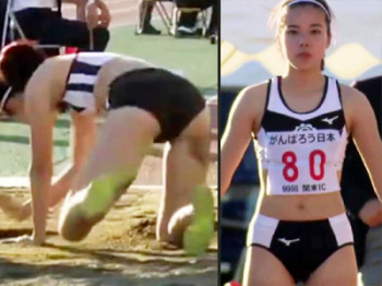 女子三段跳び盗撮動画 ３回飛び跳ねてガッツリとブルマタイプのユニフォームを食い込ませた女子大生をスロー編集ｗｗ エログちゃんねるあんてな