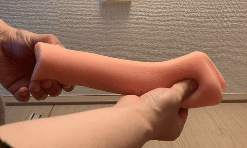 淫乱覚醒伸縮性を確かめるアニメーション画像