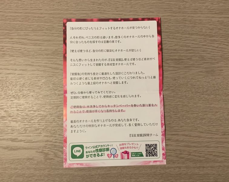 「淫乱覚醒」同封のチラシ2