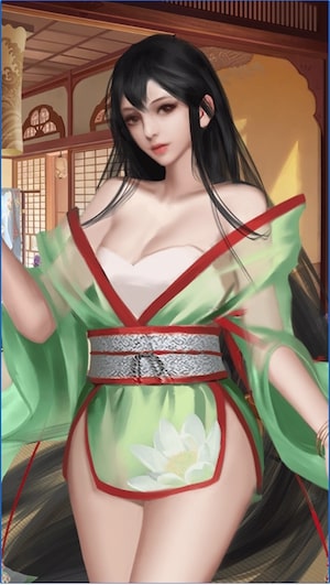 戦国覇道王πの鶴姫のはだけシーン