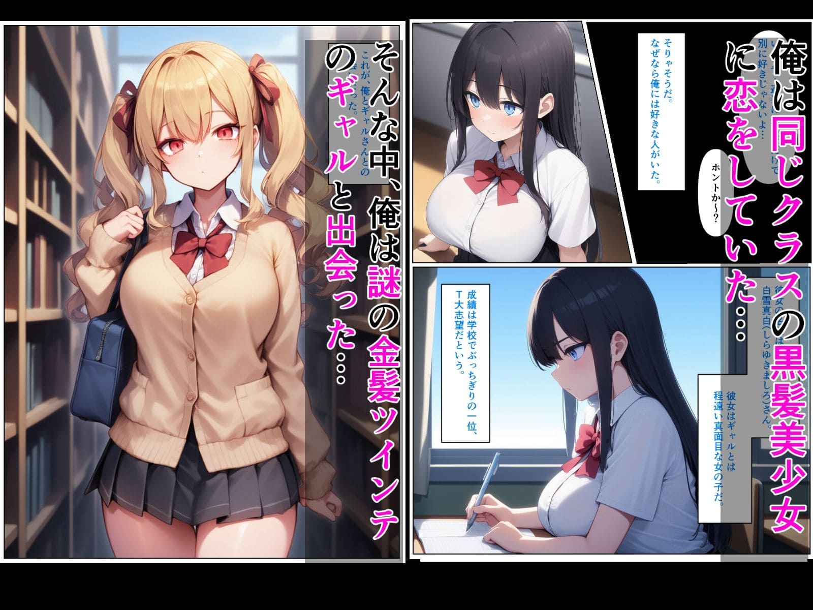 優等生の金髪ツインテの巨乳ギャルさんとラブラブエッチする話 サンプル画像1
