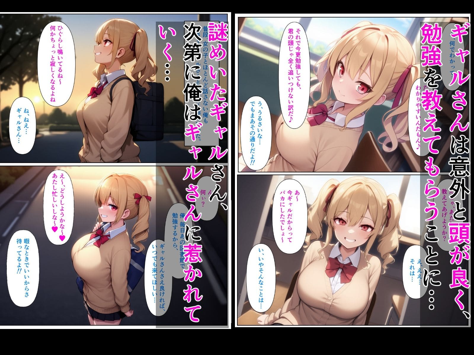 優等生の金髪ツインテの巨乳ギャルさんとラブラブエッチする話 サンプル画像2