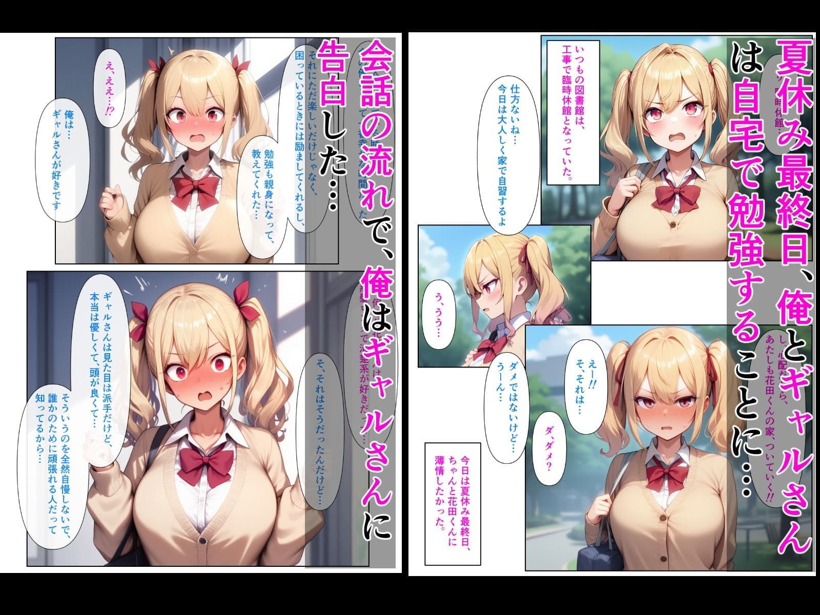 優等生の金髪ツインテの巨乳ギャルさんとラブラブエッチする話 サンプル画像3