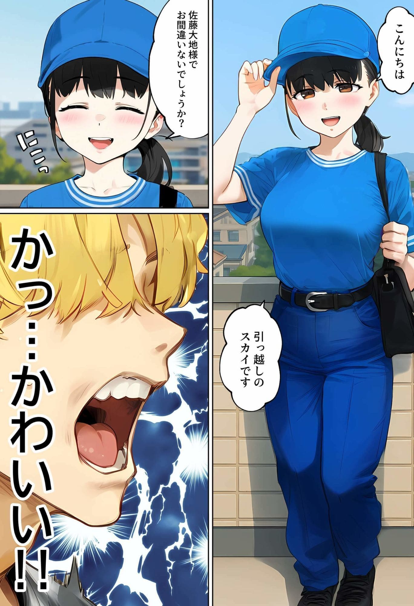 【実話】引っ越し見積もり中、新人ちゃん（22）のバキバキスマホにマチアプ通知！ヤリモク男子から「俺が」守らなきゃwww サンプル画像5