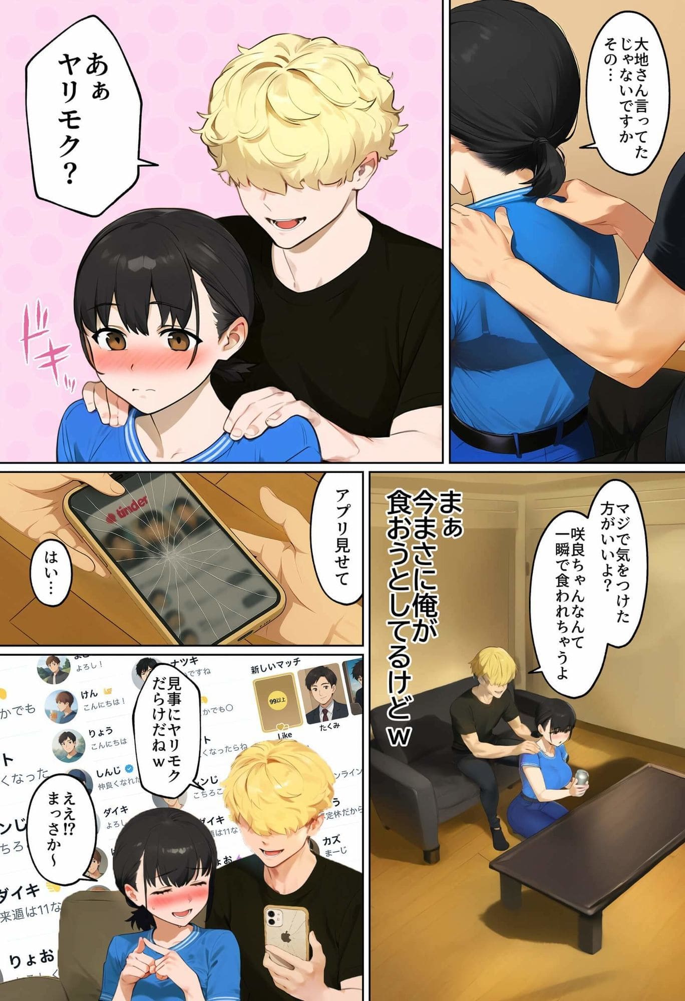 【実話】引っ越し見積もり中、新人ちゃん（22）のバキバキスマホにマチアプ通知！ヤリモク男子から「俺が」守らなきゃwww サンプル画像7